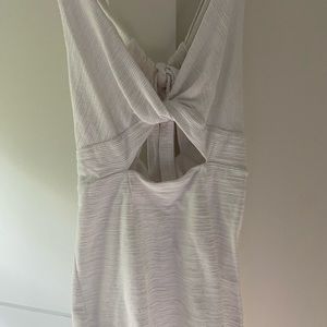 White Cut Out Tie Back Free People Linen Dress